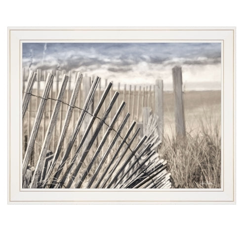 On The Coastline 1 White Framed Print Wall Art | Home Decor | Kitchen + Metal