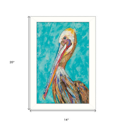 Pelican II White Framed Print Wall Art | Home Decor | Kitchen + Metal