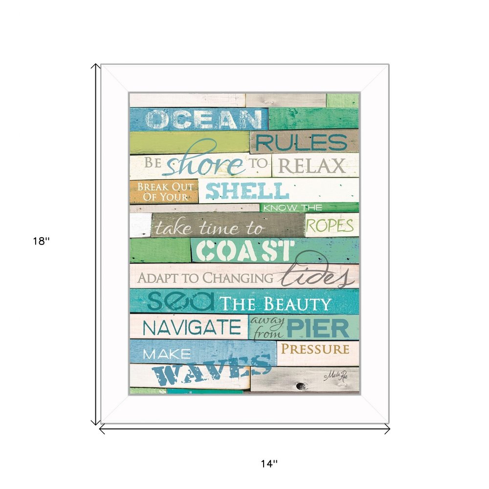 Decorative wall art with motivational phrases in a frame on a white background