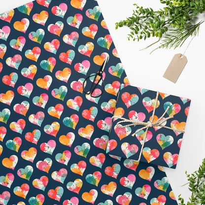 Tie Die Heart  Wrapping Paper | Tie Die Wrapping Paper  | Boho  Wrap |