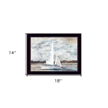 Sailboat on Water 1 Black Framed Print Wall Art | Home Decor | Kitchen + Metal