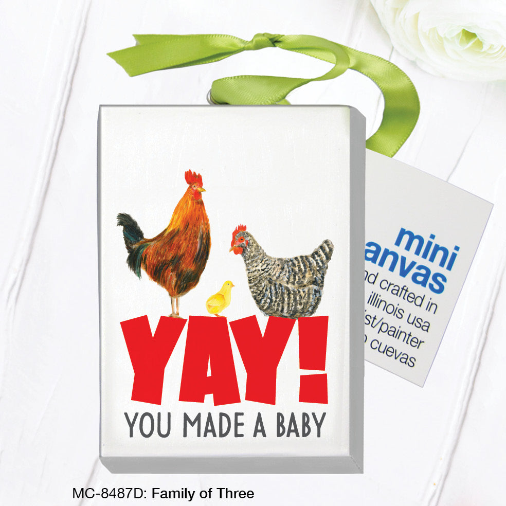 Family of Three, Mini Canvas (MC-8487D)