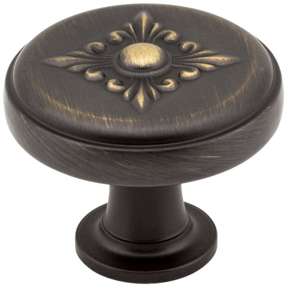 1-3/8" Diameter Satin Nickel Baroque Lafayette Cabinet Knob