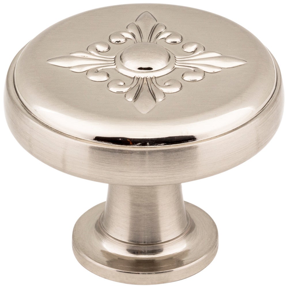 1-3/8" Diameter Satin Nickel Baroque Lafayette Cabinet Knob