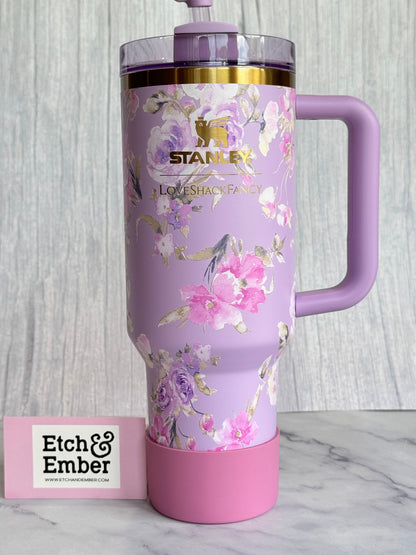 LSF Ribbon Rosa Purple Tumbler Boot -fits 20-40oz