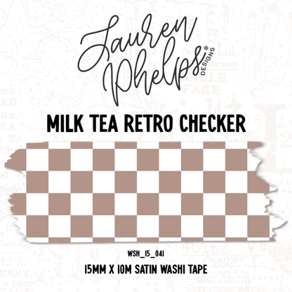 Milk Tea Retro Checker 15mm washi