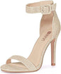 Women's Dressy Stiletto Heeled Sandals – Open Toe Ankle Strap Heels for Wedding, Party, or Homecoming