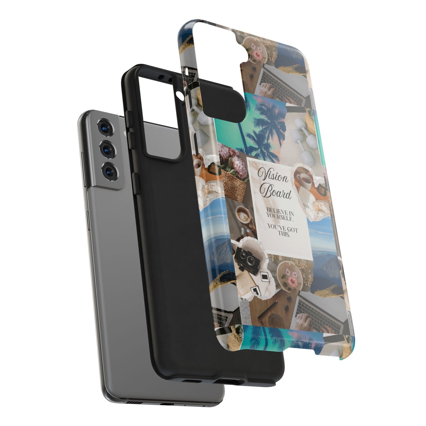 Inspiring Vision Board Phone Case, Motivational Tough Case, Adventurous Gift for Her, Self-Care, Dream Big, Unique Phone Accessory