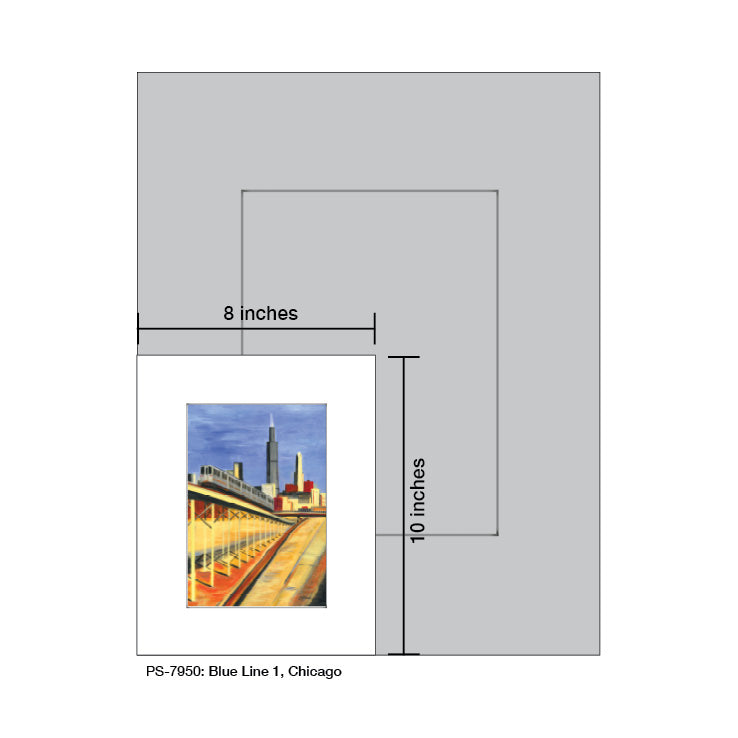Blue Line 1, Chicago, Print (#7950A)