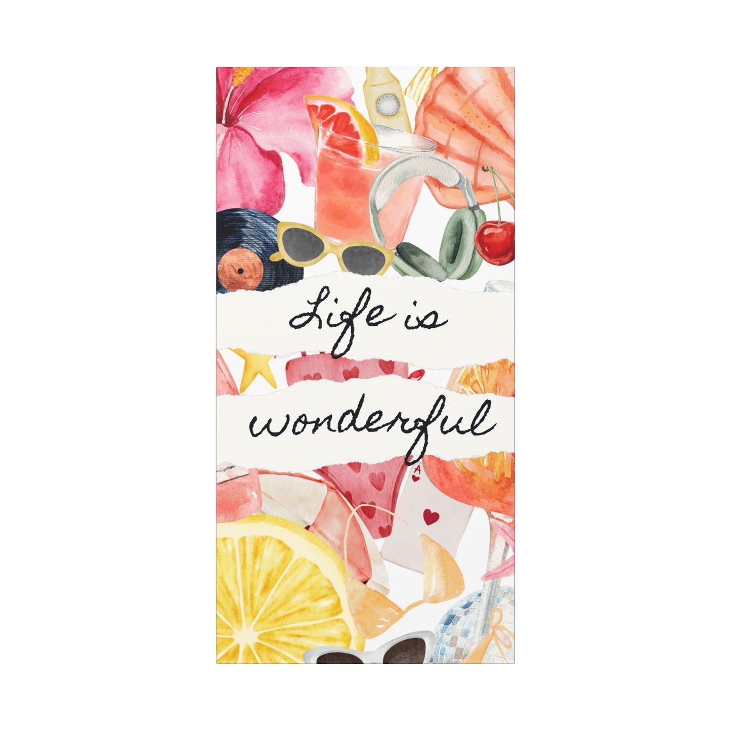 Life is Wonderful Canvas Wall Art, Colorful Decor, Inspirational Gift, Home Display, Summery Wall Art, Motivational Print
