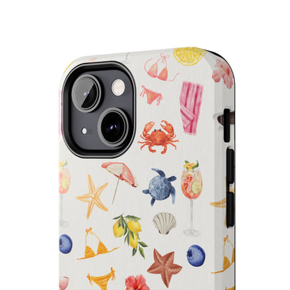 Customizable: Tropical Summer Phone Case, Vivid Coastal Design, Perfect Gift for Beach Lovers, Vacation Memories, Durable Tough Cases