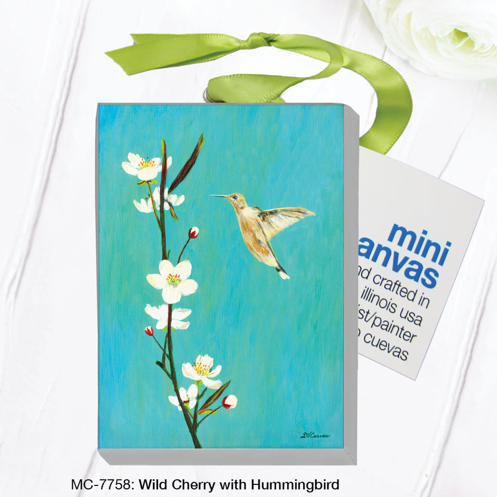 Wild Cherry with Hummingbird, Mini Canvas (MC-7758A)