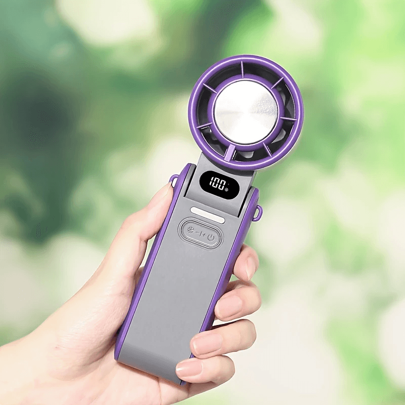 Foldable Rechargeable Cooling Fan – Turbo Handheld Fan with Adjustable Speed