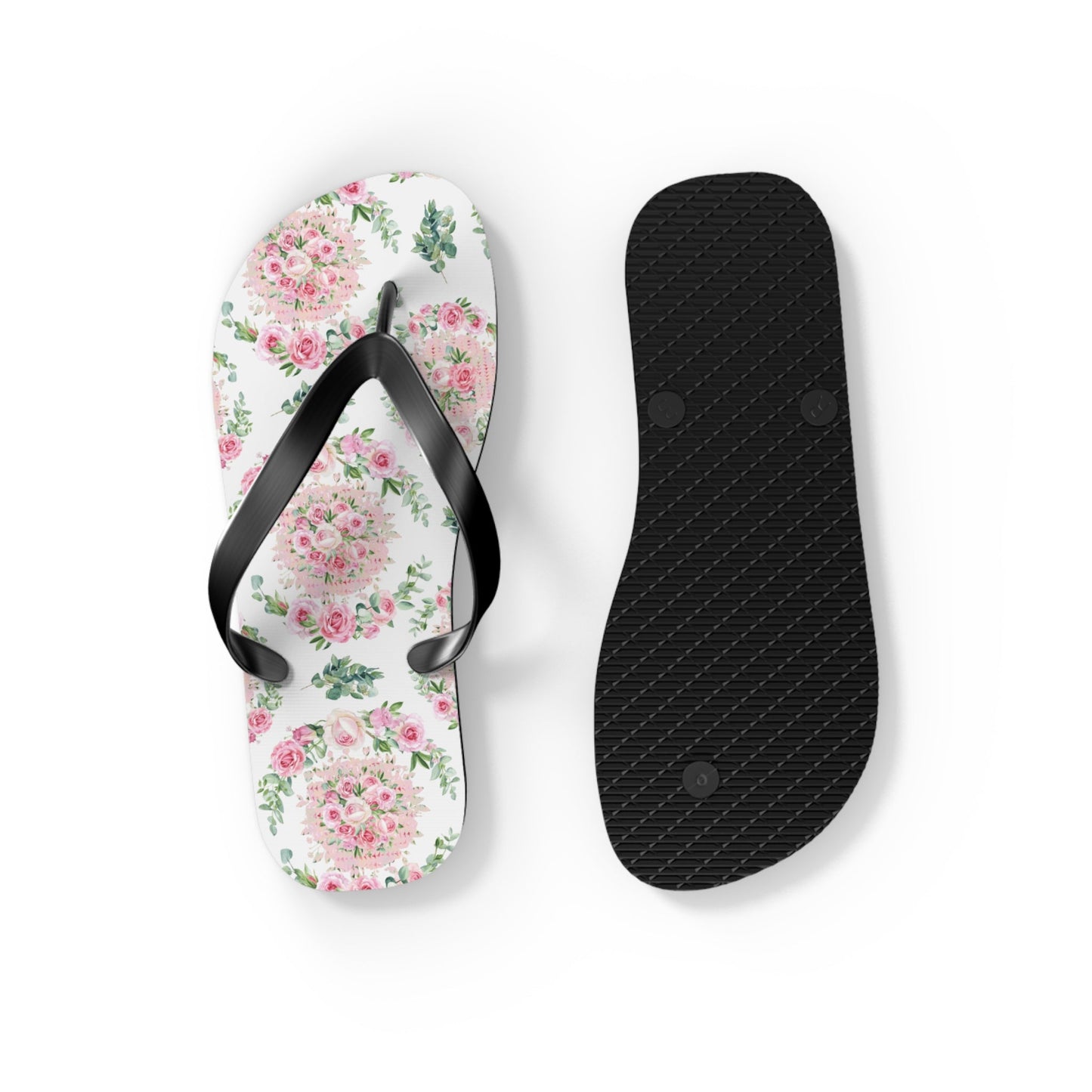 Customizable: Floral Aesthetic Flip Flops, Trendy Beachwear, Vacation Vibes, Dorm Shoes, Shower Shoes