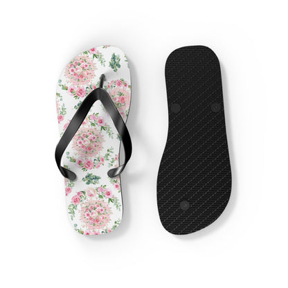 Customizable: Floral Aesthetic Flip Flops, Trendy Beachwear, Vacation Vibes, Dorm Shoes, Shower Shoes