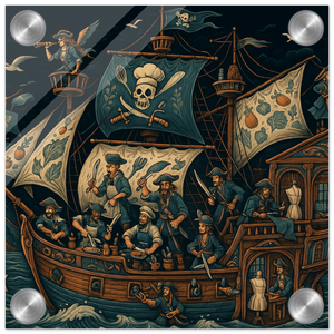 Pirates and Gourds | Acrylic Print 20x20 cm / 8x8″ | Craft Making | Kitchen + Metal