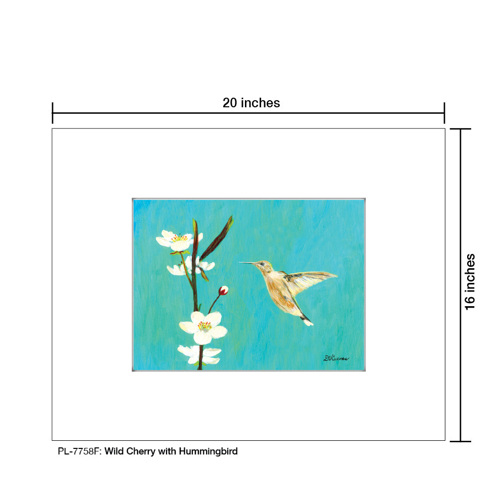Wild Cherry with Hummingbird, Print (#7758F)
