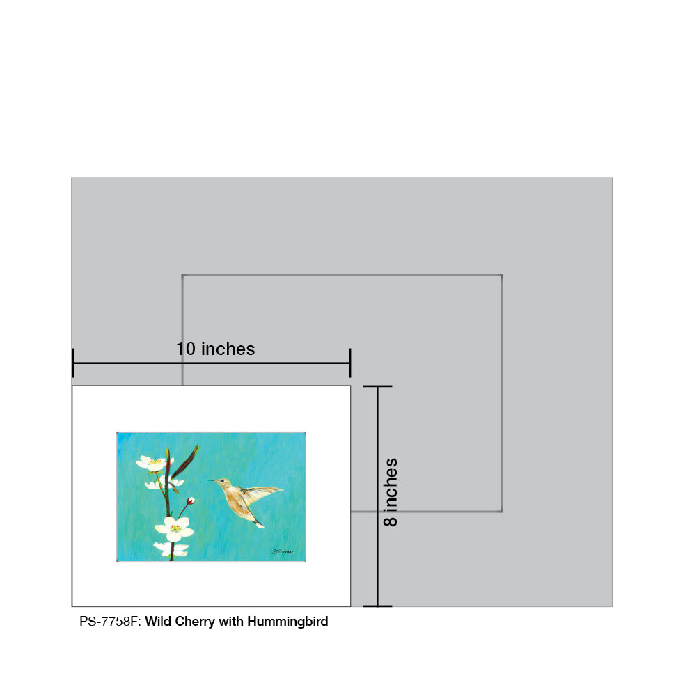 Wild Cherry with Hummingbird, Print (#7758F)