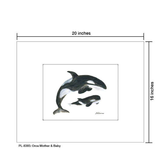 Orca Mother & Baby, Print (#8385B)
