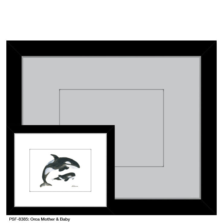 Orca Mother & Baby, Print (#8385B)