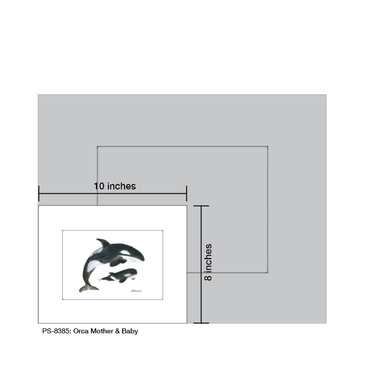 Orca Mother & Baby, Print (#8385B)