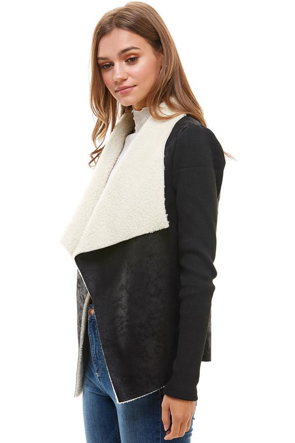 Sherpa Drape Collar Jacket | Apparel | Kitchen + Metal