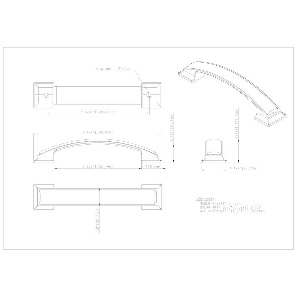 96 mm Center-to-Center Satin Nickel Square Annadale Cabinet Pull