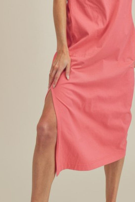 Aemi + Co Side Slit Round Neck Sleeveless Midi Dress | Apparel | Under $100 | Kitchen + Metal