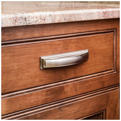 96 mm Center-to-Center Satin Nickel Square Annadale Cabinet Cup Pull