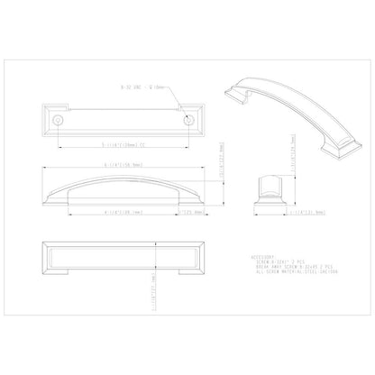 96 mm Center-to-Center Satin Nickel Square Annadale Cabinet Cup Pull