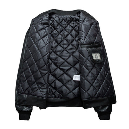 Baseball Collar PU Leather  Bomber Couple Jacket