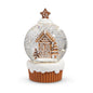 7.75" Lighted Gingerbread Village Cupcake with Swirling Glitter