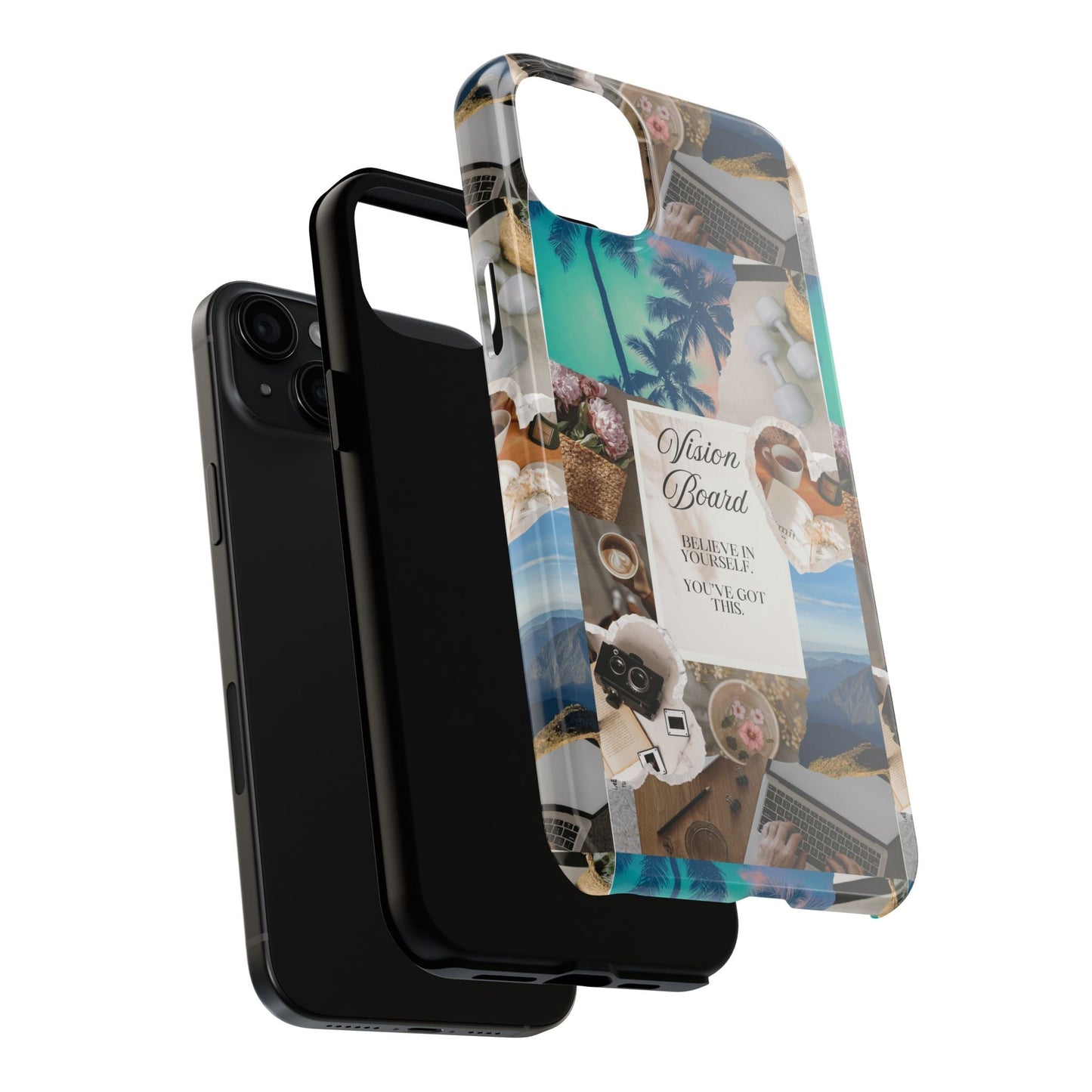 Inspiring Vision Board Phone Case, Motivational Tough Case, Adventurous Gift for Her, Self-Care, Dream Big, Unique Phone Accessory