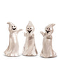 6.5" PEARLESCENT SMILING GHOST - SET OF 3
