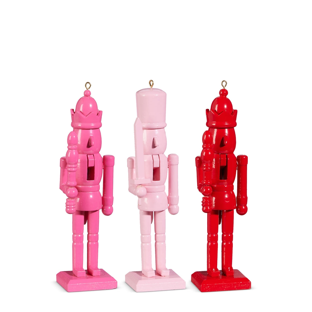 6"Pink Nutcracker Ornament - SET OF 3