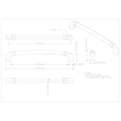 96 mm Center-to-Center Satin Nickel Marie Cabinet Pull