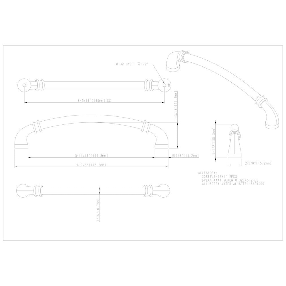 96 mm Center-to-Center Satin Nickel Marie Cabinet Pull