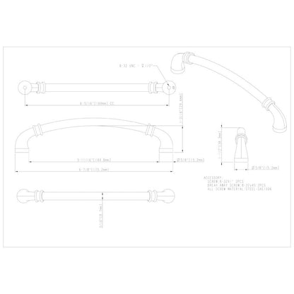 96 mm Center-to-Center Satin Nickel Marie Cabinet Pull