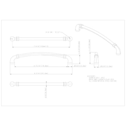 96 mm Center-to-Center Satin Nickel Marie Cabinet Pull