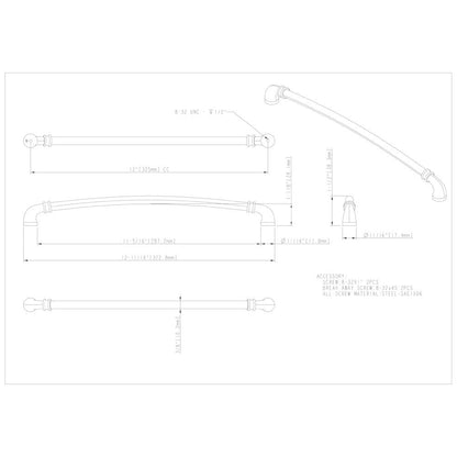 96 mm Center-to-Center Satin Nickel Marie Cabinet Pull