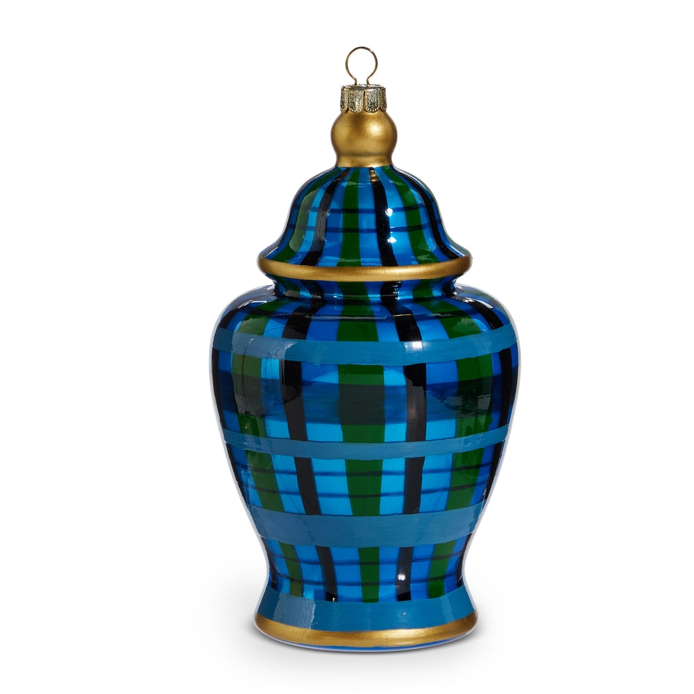 Christmas Carousel Collection - 6" Plaid Ginger Jar Ornament