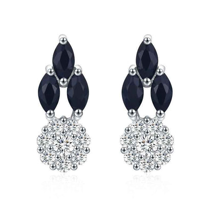 Full Diamond Zircon Earrings - Copper-Plated Design