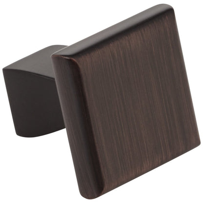 1" Overall Length Satin Nickel Square Hadly Cabinet Knob