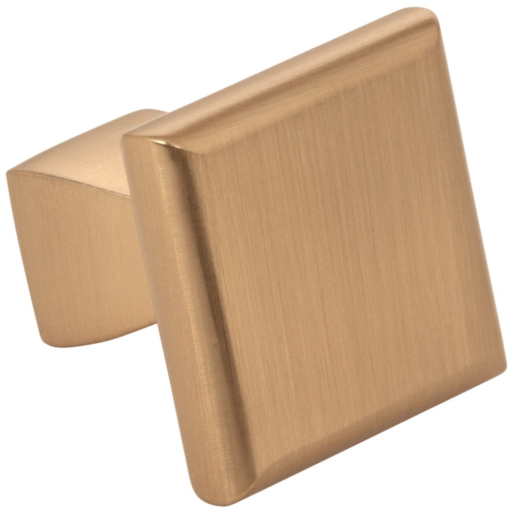1" Overall Length Satin Nickel Square Hadly Cabinet Knob