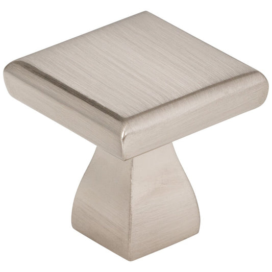 1" Overall Length Satin Nickel Square Hadly Cabinet Knob