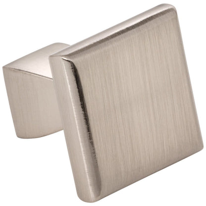1" Overall Length Satin Nickel Square Hadly Cabinet Knob