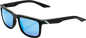 100% Blake Sunglasses - Matte Black - HiPER Blue Mirror 60028-00001