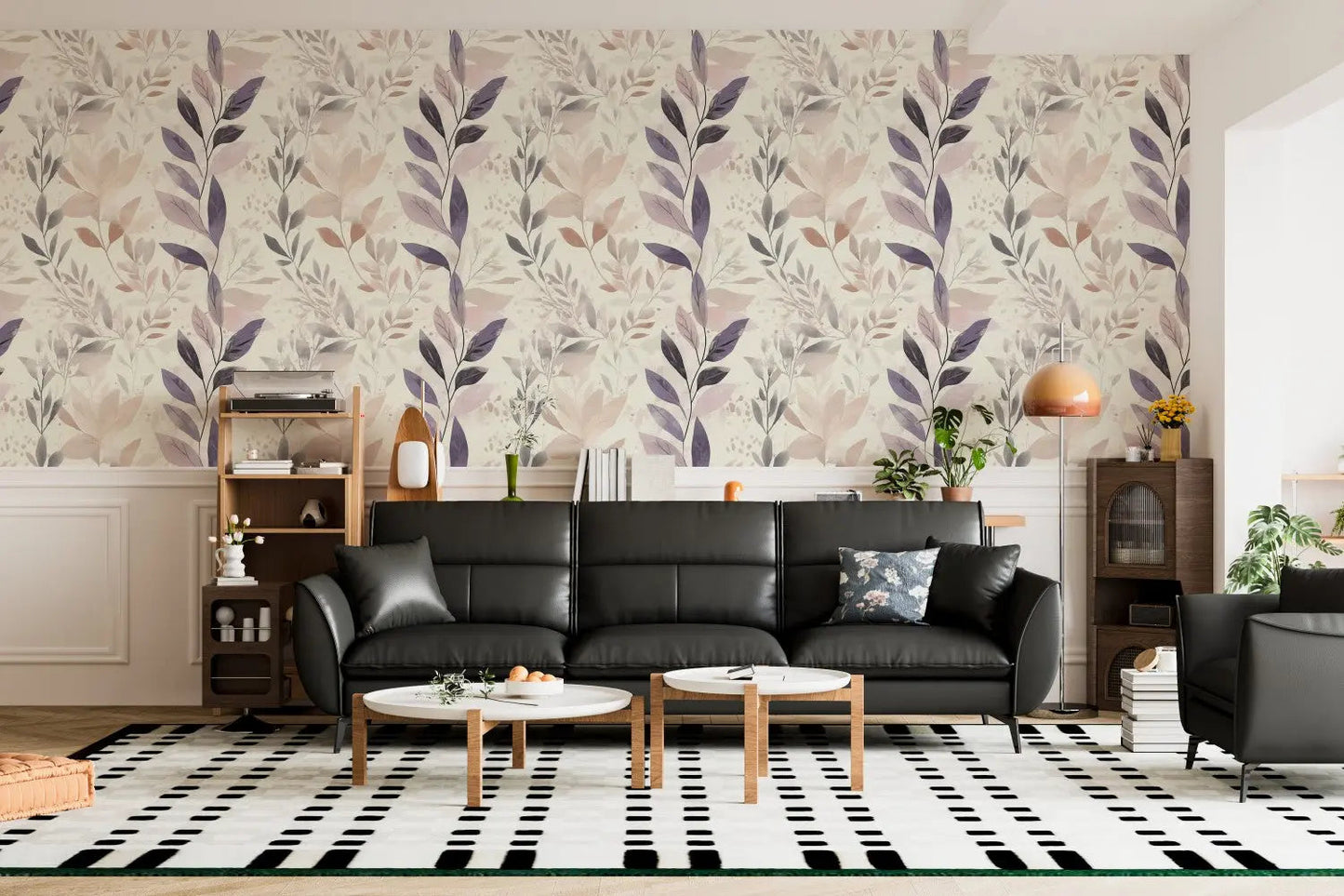 Serene Leaves in Watercolor Haze