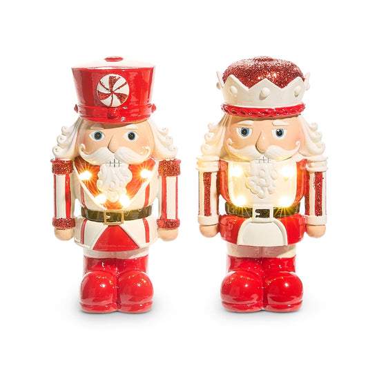 7" Candy Cane Lane Lighted Nutcracker - SET OF 2