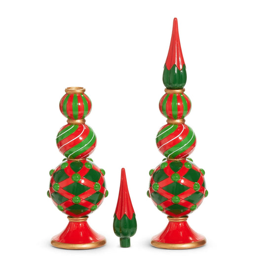 Christmas Carousel Collection - 15" Finial Candle Holder